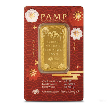 1 oz Gold Bar - PAMP 2025 Good Luck Koi Fish (Assay)
