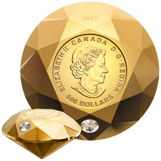 167.56 g Gold Coin - Diamond-Shaped Coin - Forevermark™ Diamond - 2022