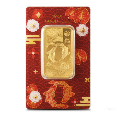 1 oz Gold Bar - PAMP 2025 Good Luck Koi Fish (Assay)