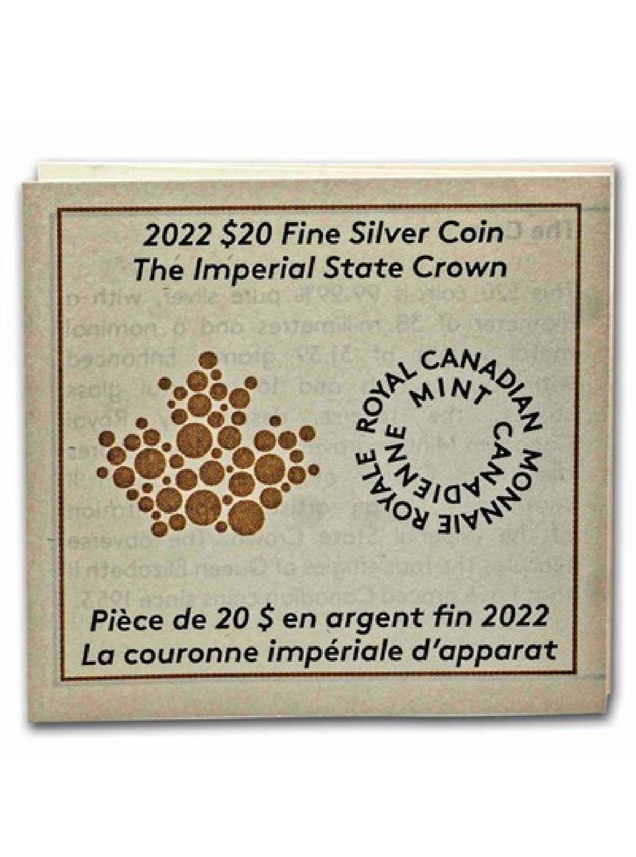 2022 Canada Silver $20 The Imperial State Crown