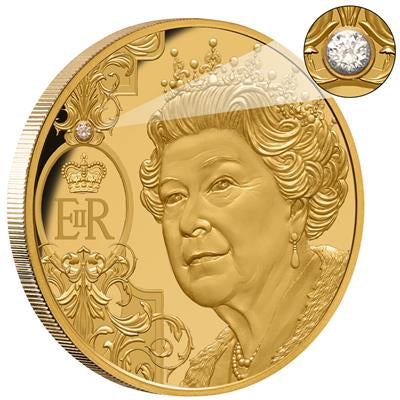 Niue 2022
QUEEN ELIZABETH II - 1 OZ
IN TRIBUTE - WITH DIAMOND
100 $ | 1 Oz Gold | Proof
Mintage only 250 pieces