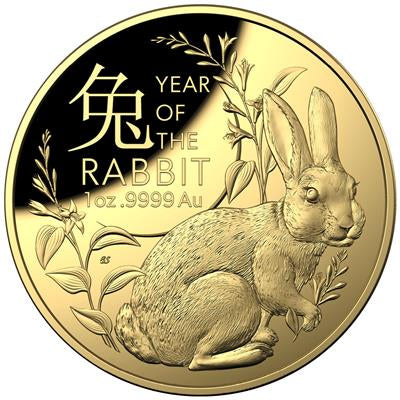 Australia 2023
YEAR OF THE RABBIT - 1 OZ
DOMED - NEW LUNAR SERIES (4.)
100 $ | 1 Oz Gold | Proof
Mintage only 750 pieces