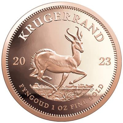 South Africa 2023
KRUGERRAND - PRESTIGE-SET
FIRST TIME WITH 2 OZ GOLD COIN
3,92 Rand | 3,92 Oz Gold | Proof
Mintage only 50 sets