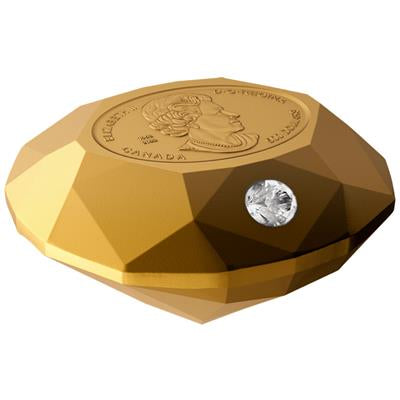 Canada 2023
DIAMOND-SHAPED COIN
WITH FOREVERMARK™ DIAMOND
500 $ | 171,8 Gram Gold | Matte Proof
Mintage only 150 pieces