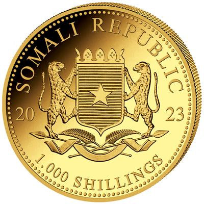 Somalia 2023
LEOPARD - 1 OZ
AFRICAN WILDLIFE
1.000 SH. | 1 Oz Gold | Uncirculated
Mintage only 1,000 pieces