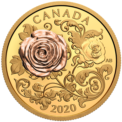 Canada 2020
QUEEN ELIZABETH ROSE - 1 OZ
3D ROSE IN ROSE GOLD
200 $ | 1 Oz Gold | Proof
Mintage only 300 pieces