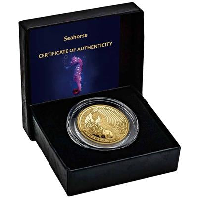 Barbados 2023
CARIBBEAN SEAHORSE - 1 OZ
PREMIUM BULLION COIN
10 $ | 1 Oz Gold | Uncirculated
Mintage only 100 pieces