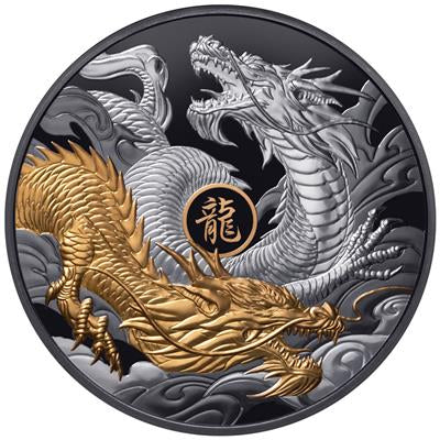 Niue 2024
YEAR OF THE DRAGON - 5 OZ
LUNAR SERIES - GILDED
10 $ | 5 Oz Silver | Black Proof
Mintage only 888 pieces