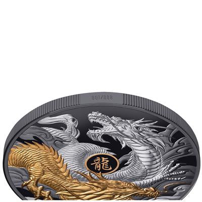 Niue 2024
YEAR OF THE DRAGON - 5 OZ
LUNAR SERIES - GILDED
10 $ | 5 Oz Silver | Black Proof
Mintage only 888 pieces