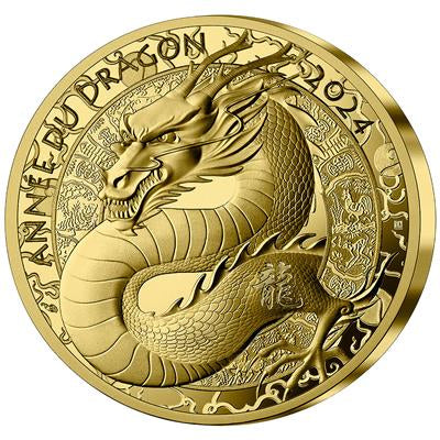 France 2024
YEAR OF THE DRAGON - 1 OZ
LUNAR SERIES
200 Euro | 1 Oz Gold | Proof
Mintage only 500 pieces