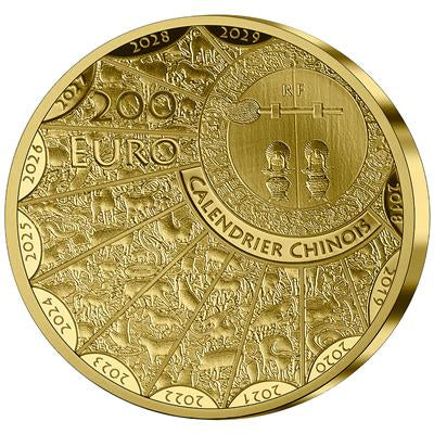 France 2024
YEAR OF THE DRAGON - 1 OZ
LUNAR SERIES
200 Euro | 1 Oz Gold | Proof
Mintage only 500 pieces