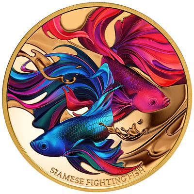 Niue 2024
SIAMESE FIGHTING FISH - 1 OZ
IN COLOR
100 $ | 1 Oz Gold | Proof
Mintage only 99 pieces