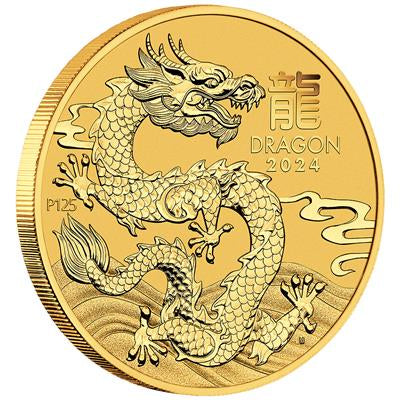 2024 Australia 1 oz Gold Lunar Dragon BU (Series III)