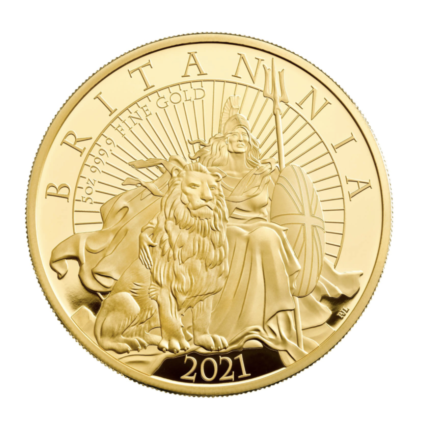 2021 Britannia Five Ounce Gold Proof Coin