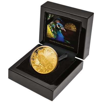 Niue 2024
THE PEACOCK - 1 OZ
IN BOX
100 $ | 1 Oz Gold | Proof
Mintage only 99 pieces