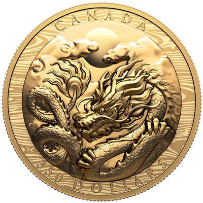 Canada 2024
YEAR OF THE DRAGON
TWO-SIDED ULTRA HIGH RELIEF
350 $ | 188 Gram Gold | Proof
Mintage only 108 pieces