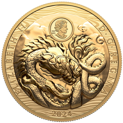 Canada 2024
YEAR OF THE DRAGON
TWO-SIDED ULTRA HIGH RELIEF
350 $ | 188 Gram Gold | Proof
Mintage only 108 pieces