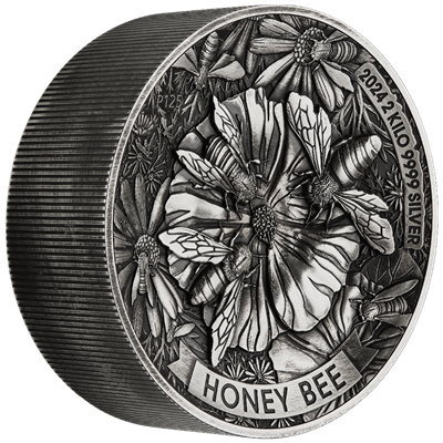 HONEY BEE - 2 KILO
HIGH RELIEF - ANTIQUE FINISH
60 $ | 2 Kilo Silver | Antique Finish
Mintage only 200 pieces