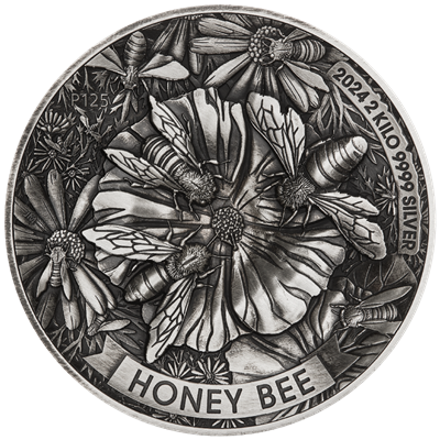 HONEY BEE - 2 KILO
HIGH RELIEF - ANTIQUE FINISH
60 $ | 2 Kilo Silver | Antique Finish
Mintage only 200 pieces