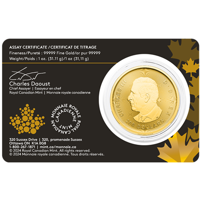 KLONDIKE GOLD RUSH - 1 OZ
999,99 PURE GOLD
200 $ | 1 Oz Gold | Uncirculated
Mintage unlimited