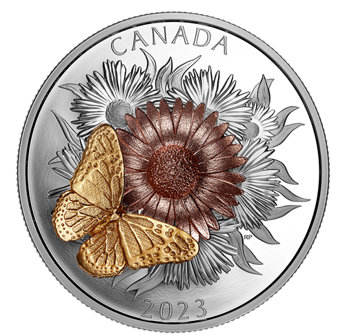 5 oz. Pure Silver Coin – The Monarch and the Bloom