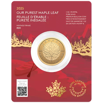 1 oz Gold Coin - Purest Maple Leaf - Premium Bullion - 2025