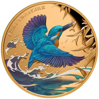 Niue 2023 AZURE KINGFISHER - 1 OZ  IN COLOR