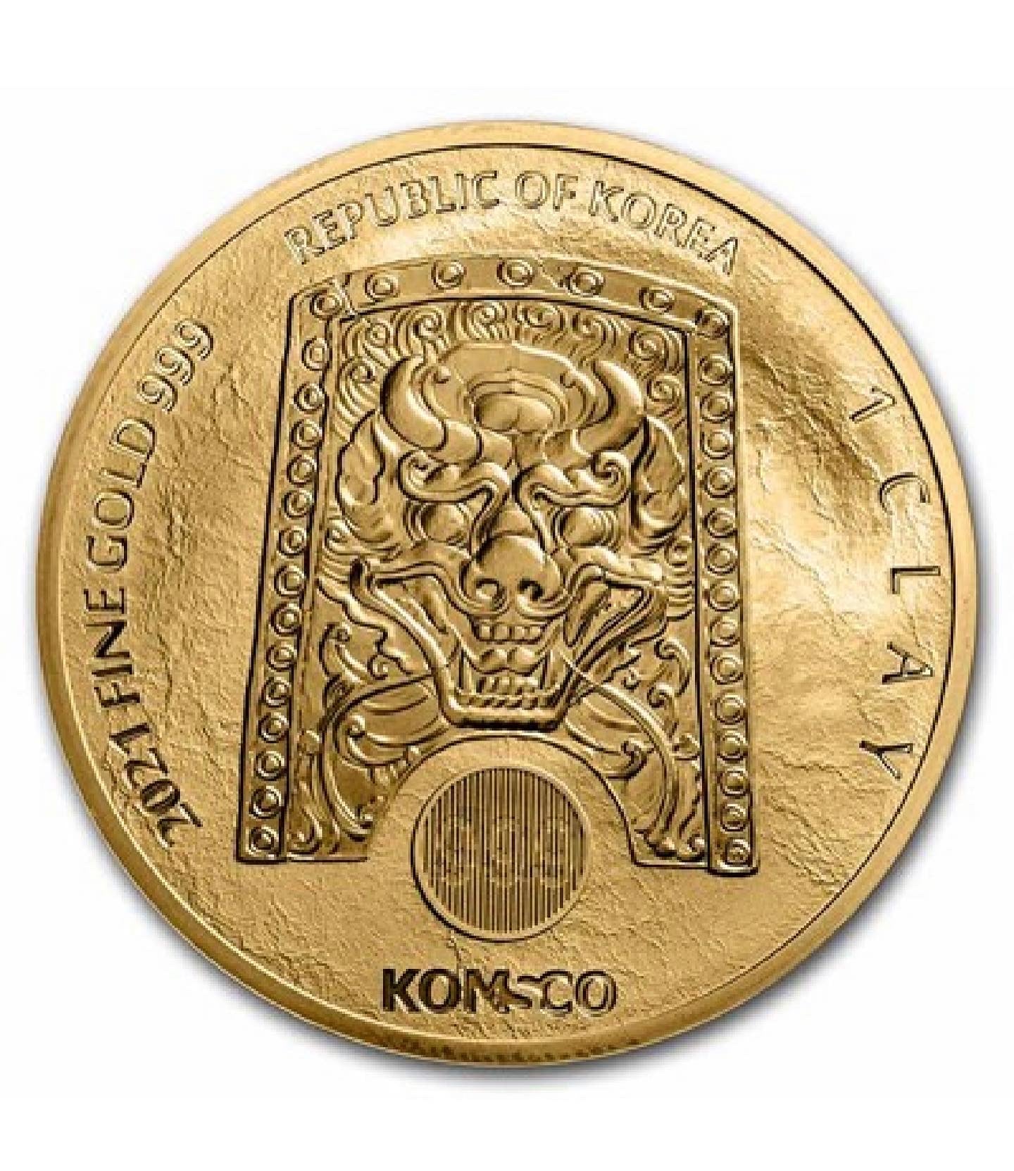 2021 South Korea 1 oz Gold 1 Clay Chiwoo Cheonwang BU