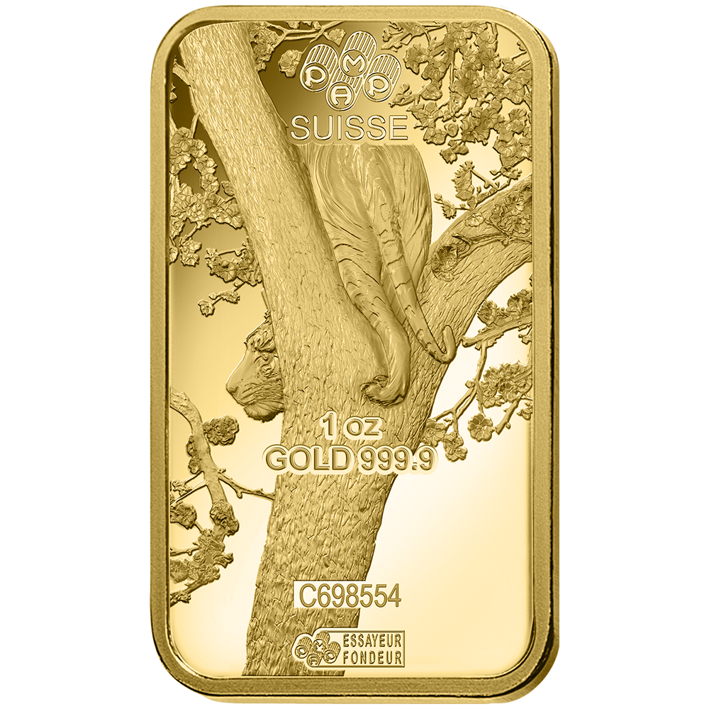 Lunar Tiger Gold Minted Bar - 1oz