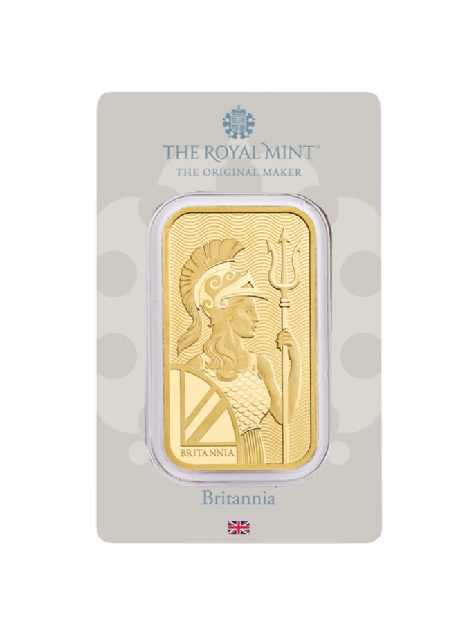 Britannia 1oz Gold Bar Minted Bullion | 999.9 Fine Gold