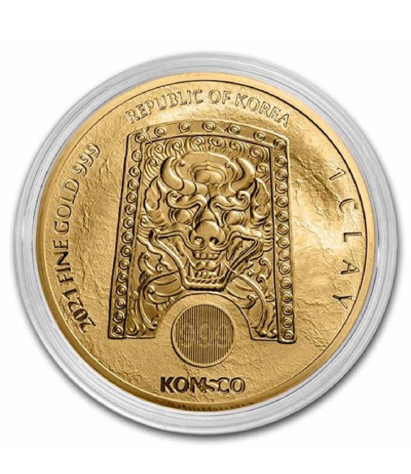 2021 South Korea 1 oz Gold 1 Clay Chiwoo Cheonwang BU