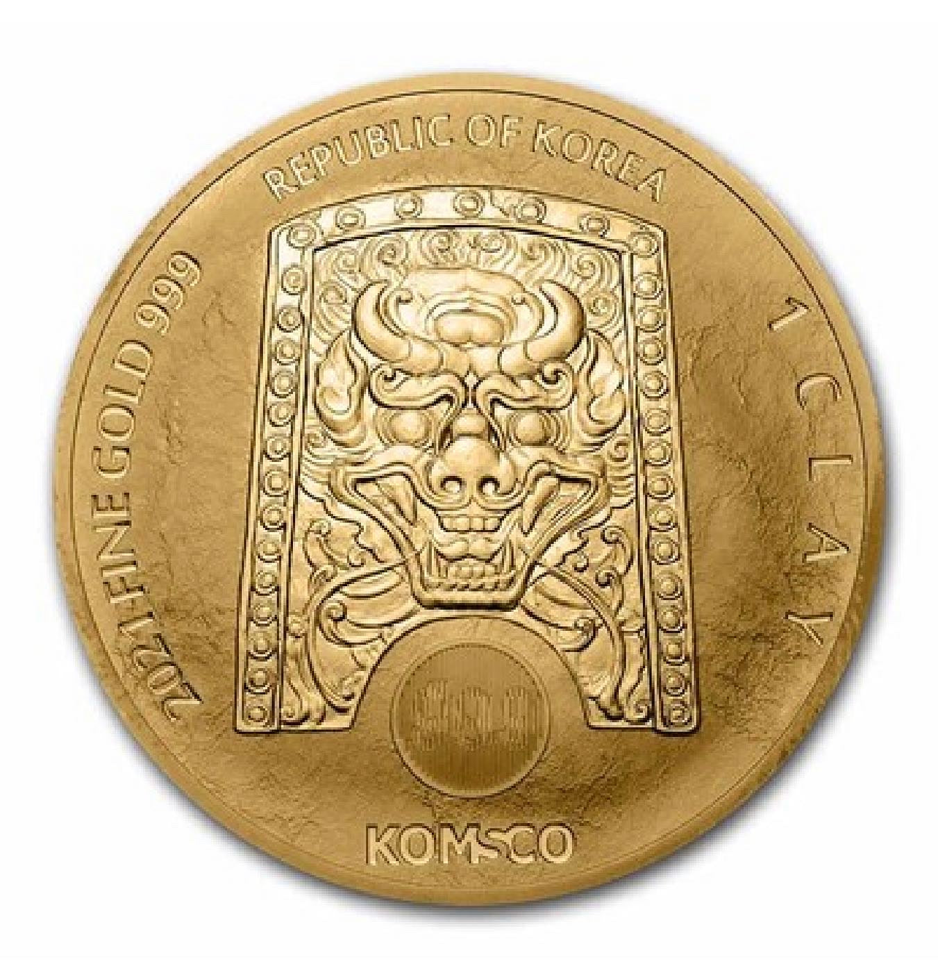 2021 South Korea 1 oz Gold ZI:SIN Taurus BU