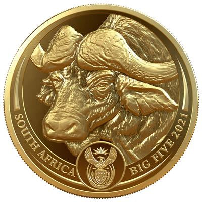 BIG FIVE + KRUGERRAND (5.)  SET - PRIVY MARK BUFFALO 51 Rand | 2 x 1 Oz Gold | Proof