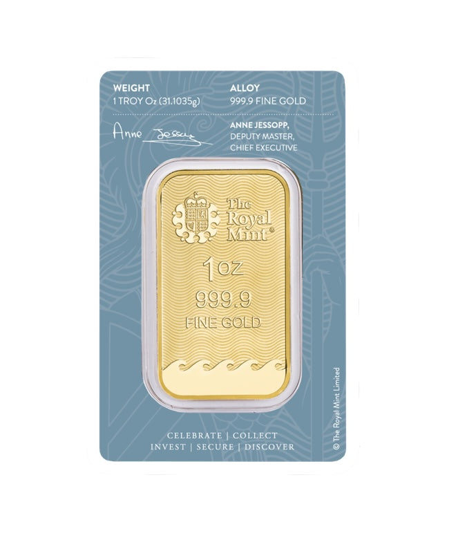 Britannia 1oz Gold Bar Minted Bullion | 999.9 Fine Gold